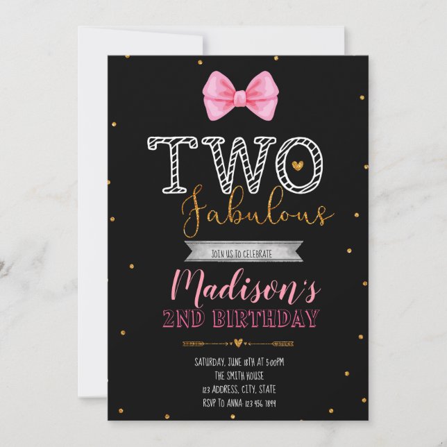 Lilla fröken två fantastisk inbjudan (Framsida)