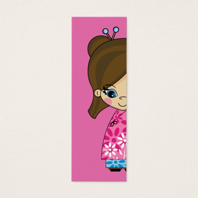 Lilla Geisha Girl Bookmark. Litet Visitkort (Framsidan)