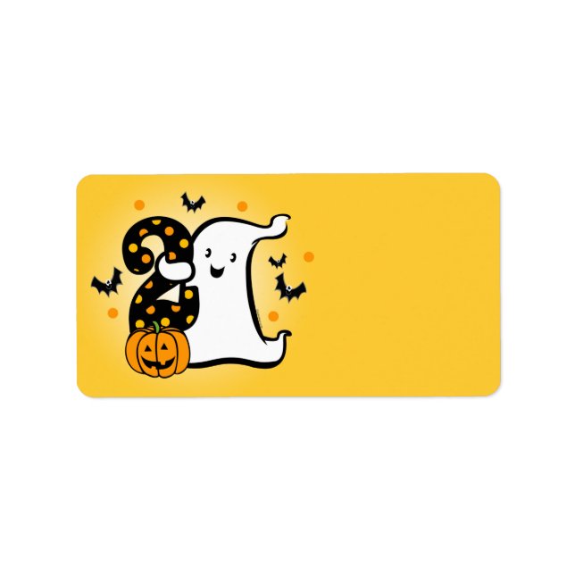 Lilla Ghost 2:a födelsedag Adressetikett (Framsidan)