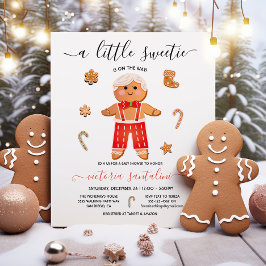 Lilla gosse Gingerbröd Baby Shower Inbjudningar