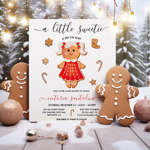 Lilla gosse Gingertea Girl Baby Shower Inbjudningar
