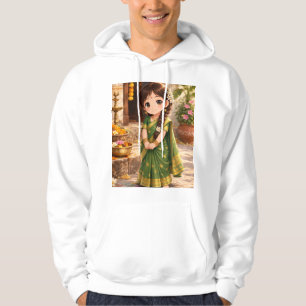 Lilla Grace i grönt Hoodie