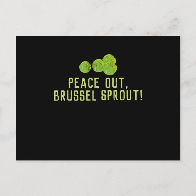 Lilla groddarPeace Out Brussel Sprout Vykort (Framsida)