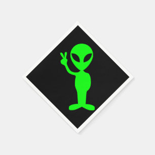 Lilla Grönt, fredligt Alien Pappersservett