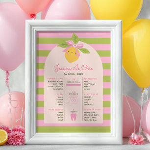 Lilla Gullet Första Födelsedags Milstolpar Tidslin Poster