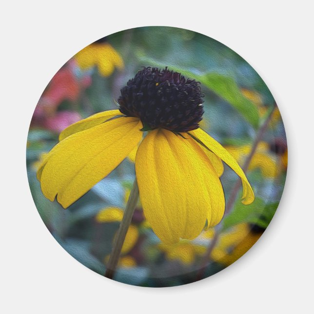 Lilla gult blomma magnet (Framsidan)