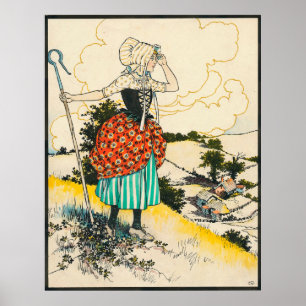Lilla gumman Bo Peep av St George och draken Poster