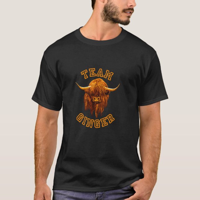 Lilla Hamish Skotsk Highland Ko Team Ginger T Shirt (Framsida)