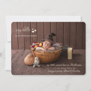 Lilla Hearts Photo Birth Notice Meddelande