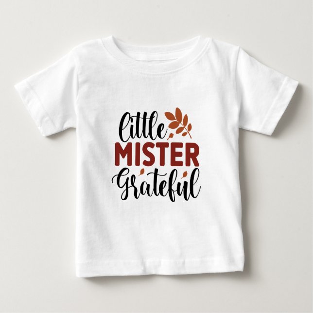 Lilla herren Tacksam - Thanksgiving T Shirt (Framsida)