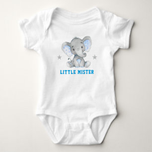 Lilla herrn Gentleman Blå Pojke Elefant T Shirt