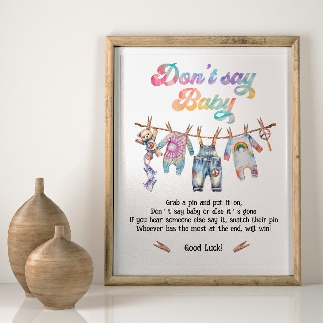 Lilla Hippie Clothesline Säg inte Baby Poster (Skapare uppladdad)