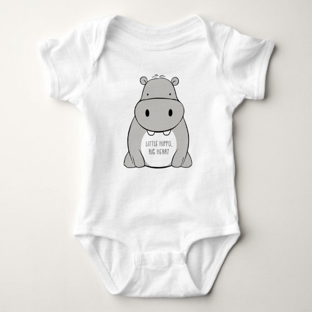 Lilla hippo, stort hjärta. t shirt (Framsida)
