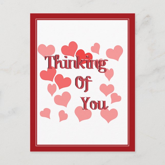 Lilla hjärtan tänker på dig vykort (Framsida)