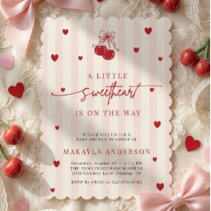 lilla hjärtat är på väg Flick Baby Shower Inbjudningar