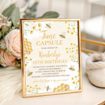 Lilla Honey 1-årsjubileum Kapsel Skylt