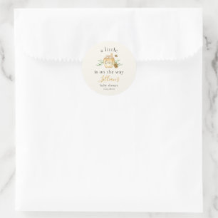 Lilla Honey är på väg Bee Baby Shower Favor Runt Klistermärke