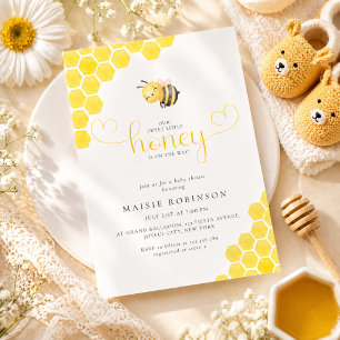 Lilla Honung är på väg Bikupan Baby Shower Inbjudningar