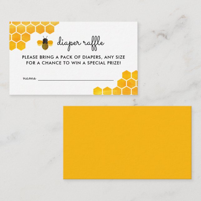 Lilla honungsbi Babyskor Diaper Raffle Tilläggskort (Fram/baksida)