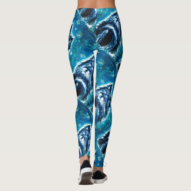 Lilla Hundvalpen i blått Leggings (Baksida)