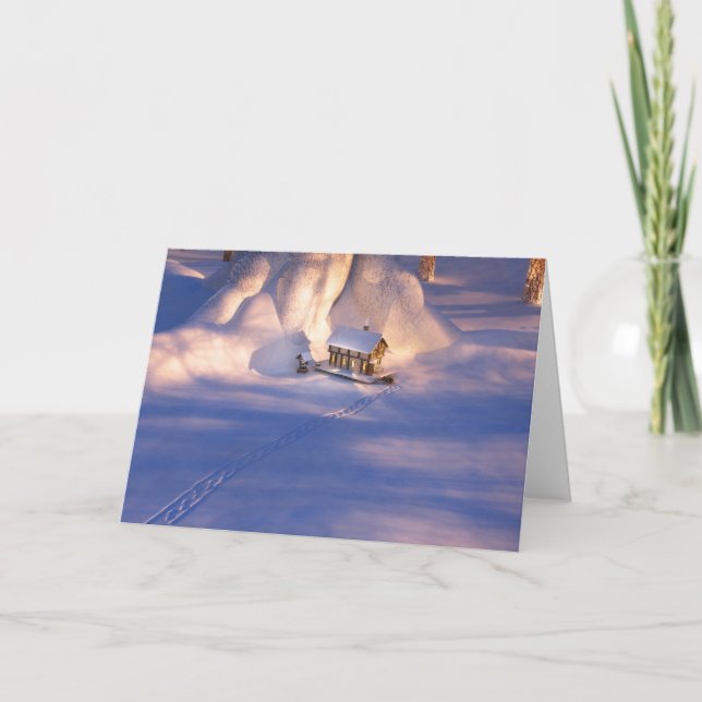 Lilla hus i Snö-kortet Kort (Framsida)