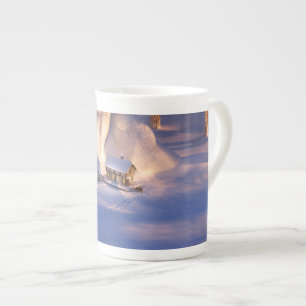 Lilla hus i Snö Mugg Benporslin Mugg