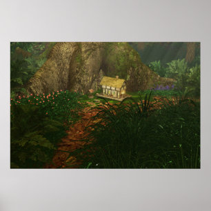 Lilla hus i stora Skogen Skriv ut Poster