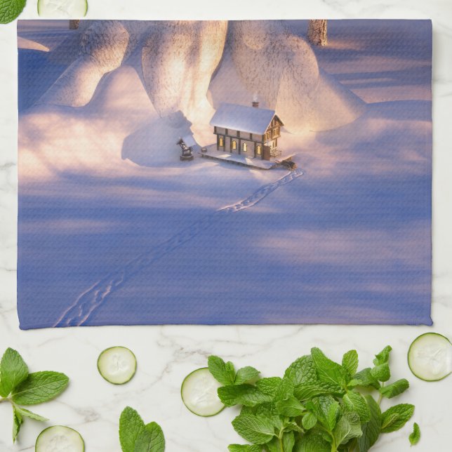 Lilla huset i Snö Towel Kökshandduk (Vikta)