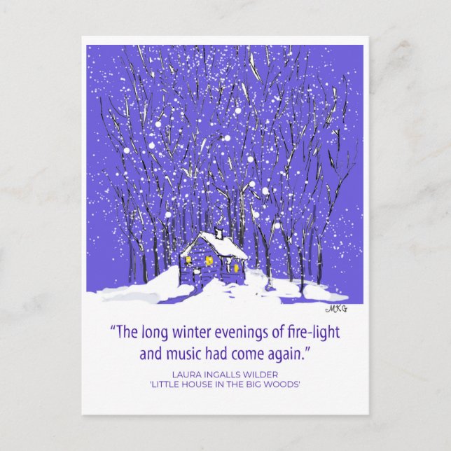 Lilla huset på Prairie Hand-Drawn Art Vykort (Framsida)