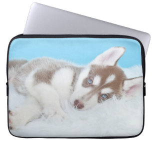 Lilla Husky Puppy på Blanket Laptop Fodral
