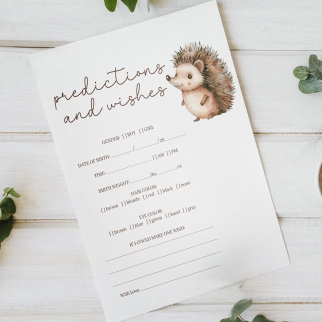 Lilla Igelkott Förutsägelse Önskar Baby Shower Spe Poster (Skapare uppladdad)