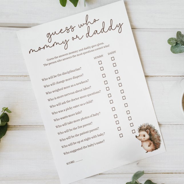 Lilla Igelkott Mamma eller Pappa Baby Shower Lek Poster (Skapare uppladdad)