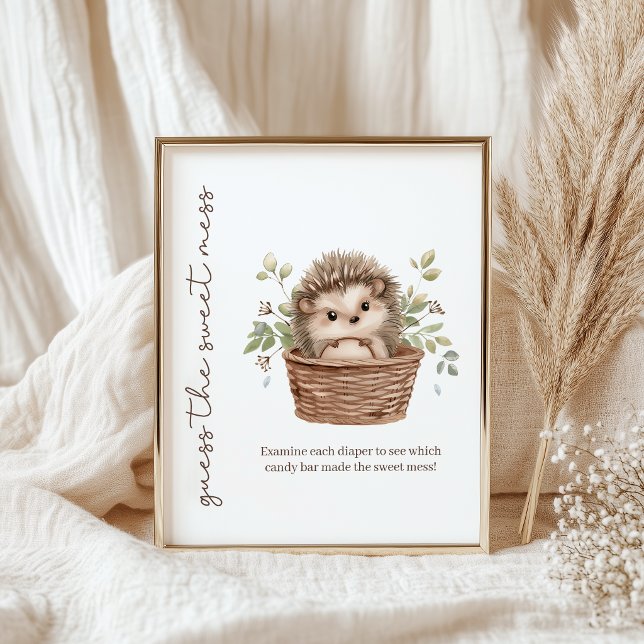 Lilla Igelkott Söt Röra Blöja Baby Shower Spel Poster (Skapare uppladdad)