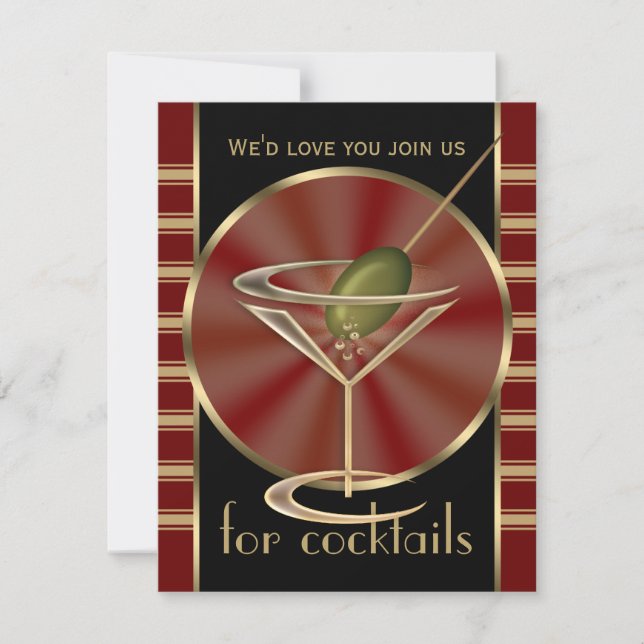 Lilla inbjudningar för cocktailparty (Framsida)