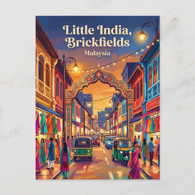 Lilla Indien (Brickfields) Malaysia Vykort (Framsida)