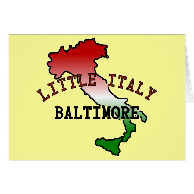 Lilla Italien Baltimore Hälsningskort (Framsidan Horizontal)