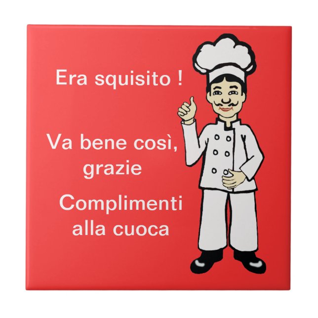 Lilla italiensk chef kakelplatta (Framsidan)