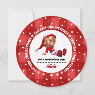 Lilla Jul - Elf Doll Anpassningsbar Julkort