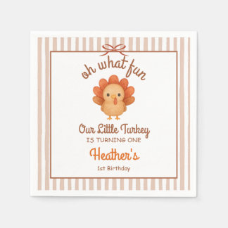Lilla kalkon 1-årsdag pappersservett