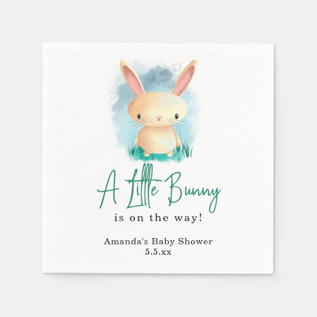 Lilla Kanin - baby shower Pappersservett (Framsidan)