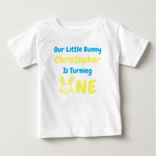 Lilla kaninpojke 1-årsdag t shirt