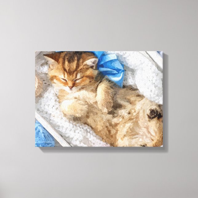 Lilla Kattunge bland gulden Canvastryck (Framsida)