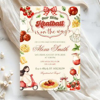 Lilla köttbulle är på väg Baby Shower Inbjudningar