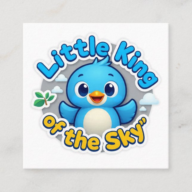 Lilla Kung i Himmel Fyrkantigt Visitkort (Framsida)