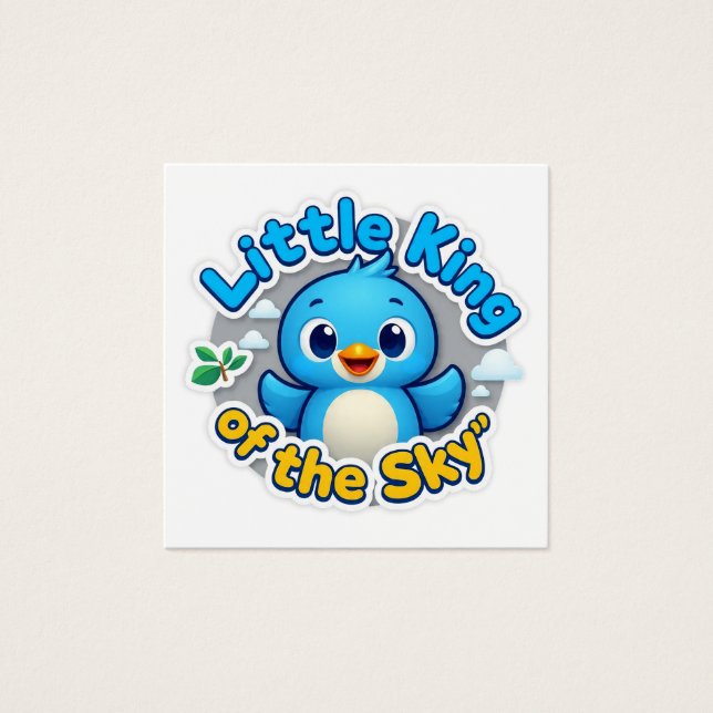 Lilla Kung i Himmel Fyrkantigt Visitkort (Framsida)