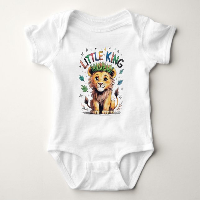 Lilla Kung Lejonunge i Kritastil T Shirt (Framsida)