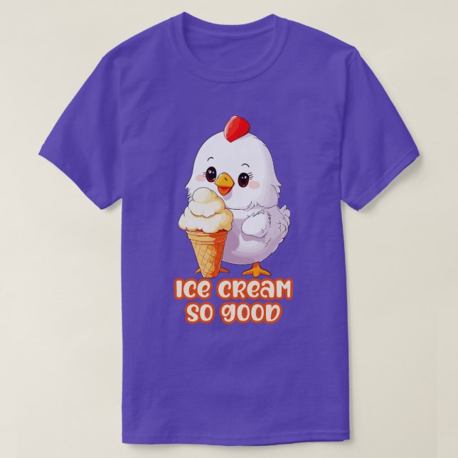 lilla kyckling som äter glass så bra t shirt (Design framsida)