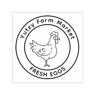 Lilla kycklingfarm marknad självfärgande stämpel