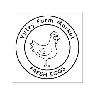 Lilla kycklingfarm marknad självfärgande stämpel
