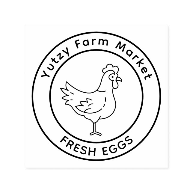 Lilla kycklingfarm marknad  självfärgande stämpel (Design)
